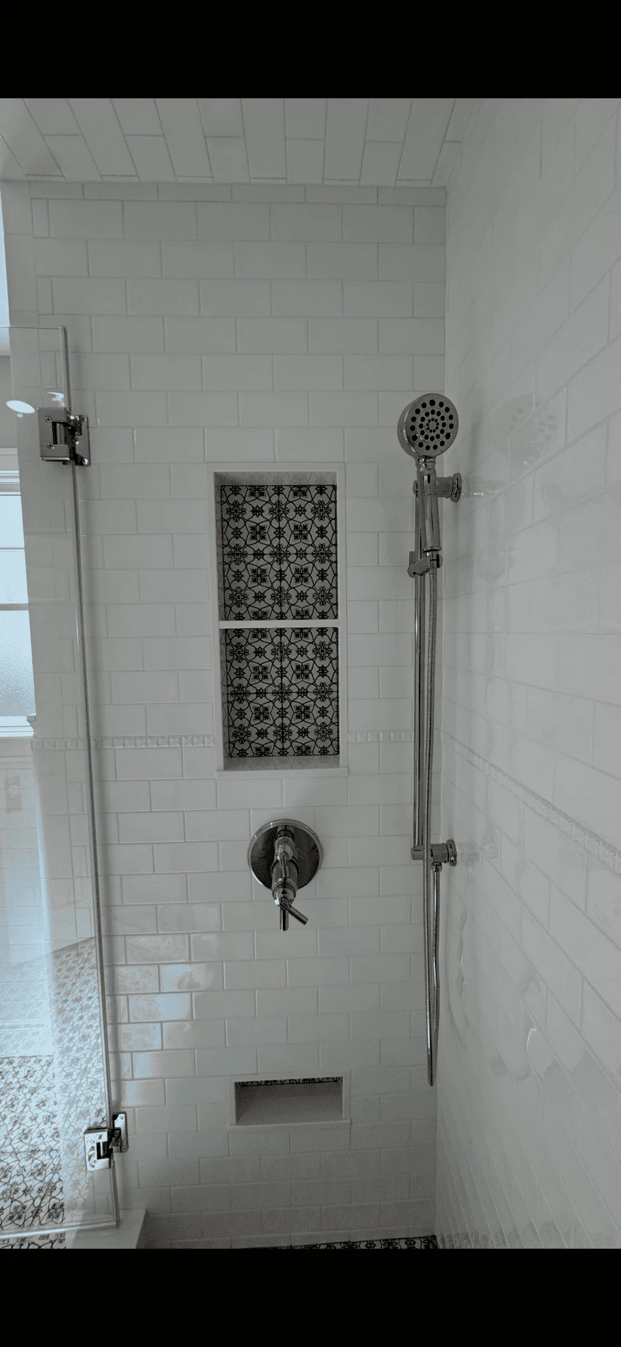 custom shower niche in Central New Jersey tile installation